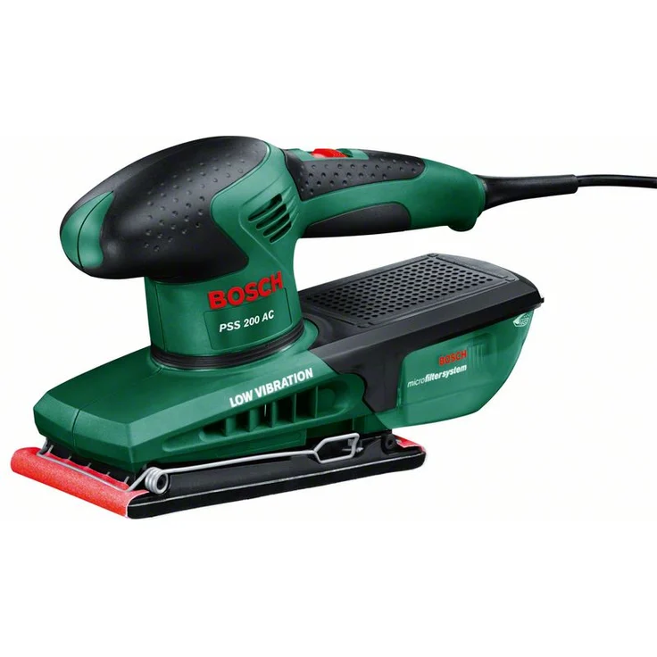 Bosch Professional PSS 200 AC Schwingschleifer Schwarz, Grün 200 W - Bandschleifmaschinen (Handschleifer, Schwingschleifer, Schwarz, Grün, Staubbeutel, Rechteckig, EN 60745) – Bild 1