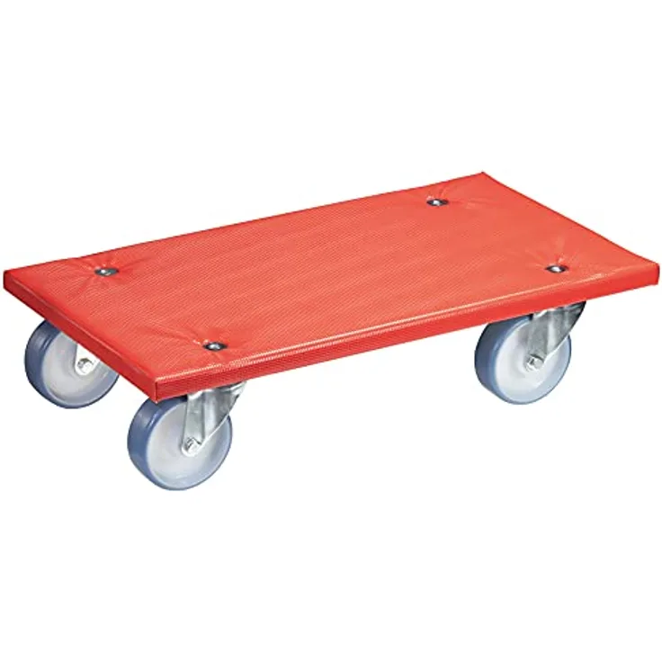 Transporthilfe MM 1396, 57,5 x 30 x 14 cm, softe Rollen Ø 100 mm, Rollenlager, Platte FSC® bezogen, Tragkraft 400 kg