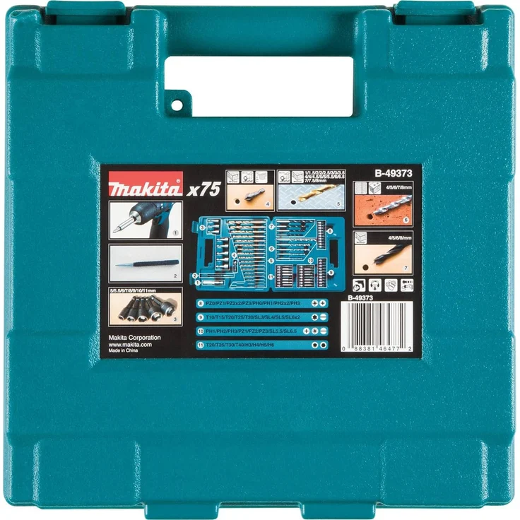 Makita B-49373 Bit & Bohrer-Set 75-teilig Bitsatz für Metall & Holz im Koffer – Bild 4