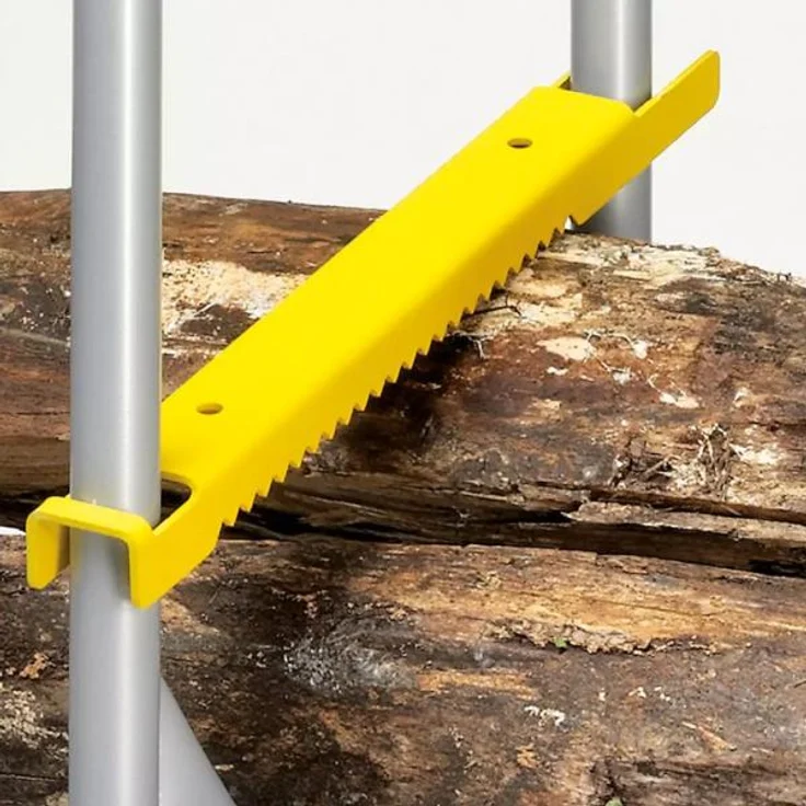 wolfcraft 1 Sägebock 5121000 - zusammenklappbar | Robuster & stabiler Holzbock zum schnellen Zuschneiden von Brennholz - inkl. Auswurfsicherung | Tragkraft: 150 kg – Bild 4
