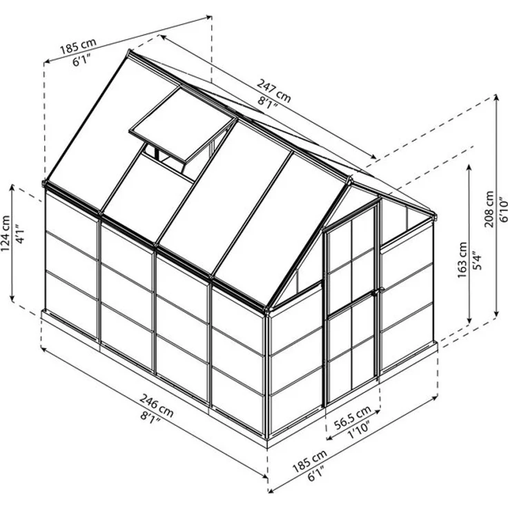 Palram - Canopia Gewächshaus Hybrid 6 x 8 Grau – Bild 7