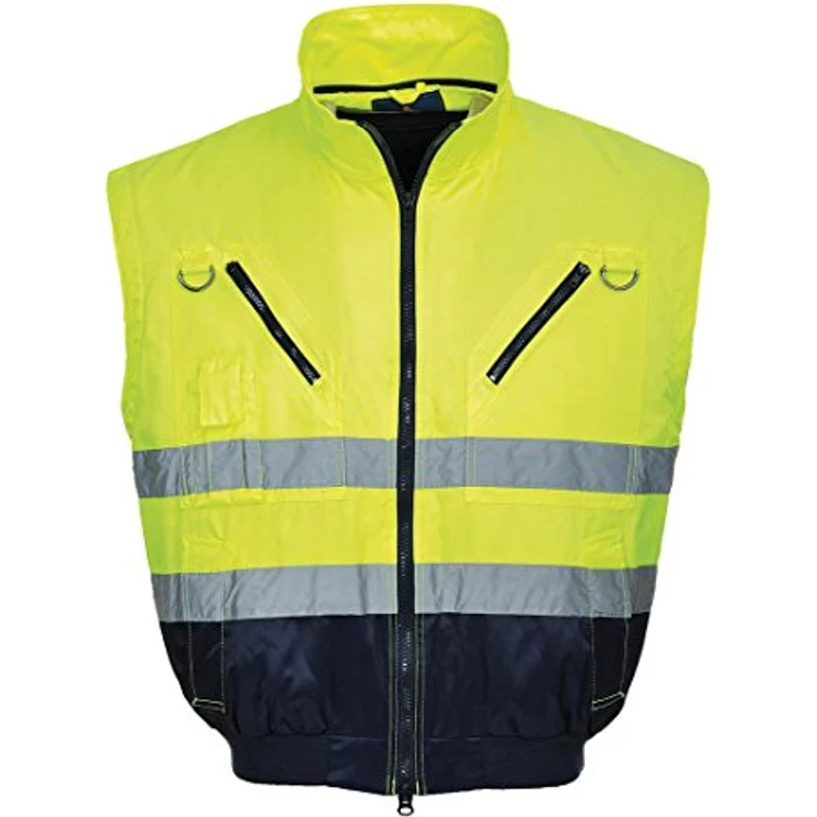 PORTWEST Warnschutz Jacke 3-in-1 Pilotjacke Ärmel u Futter gelb-marine – Bild 4