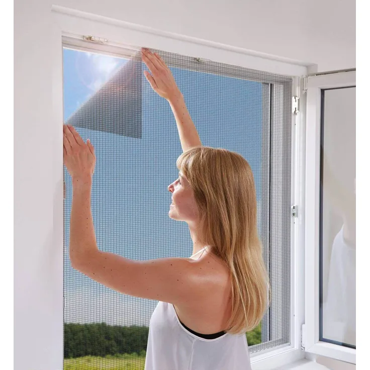Schellenberg Fliegengitter für Fenster, Polyester, einfache Montage, zuschnei... anthrazit (3er PacK) - 100x130 - Schellenberg