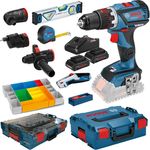 Bosch Professional Akku-Bohrschrauber GSR 18 V-60 FC 2xAkku 4Ah 4 Vorsätze, Kleinteilebox Set