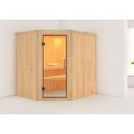 Karibu Sauna Siirin mit Klarglastür naturbelassen - Preisvergleich