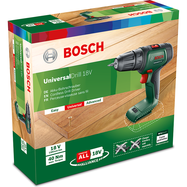 Bosch UniversalDrill 18V 06039D40 00 Power for All 18V Akku-Bohrschrauber 1,5 Ah ohne Akku ohne Ladegerät im Karton – Bild 6