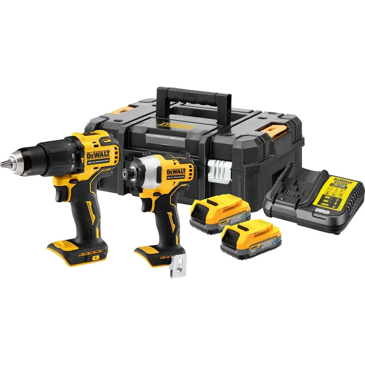 DeWalt Akku-Kombopack DCK2062E2T-QW, Schlagbohrschrauber, Schlagschrauber, 18V 1,7Ah Akkus