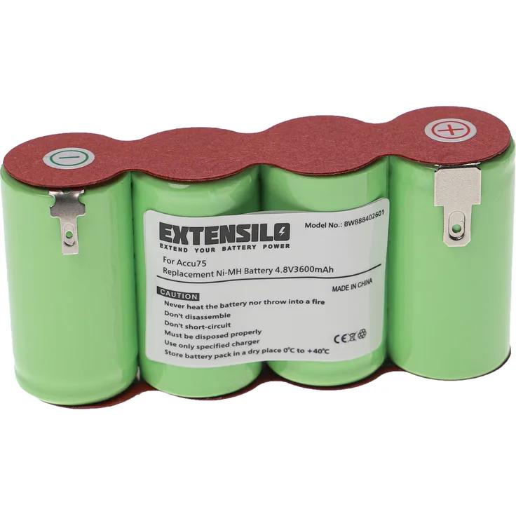 EXTENSILO Akku kompatibel mit Gardena Accu75 (8818-20) Heckenschere Strauchschere Rasenschere Gartenschere (3600mAh, 4,8V, NiMH)