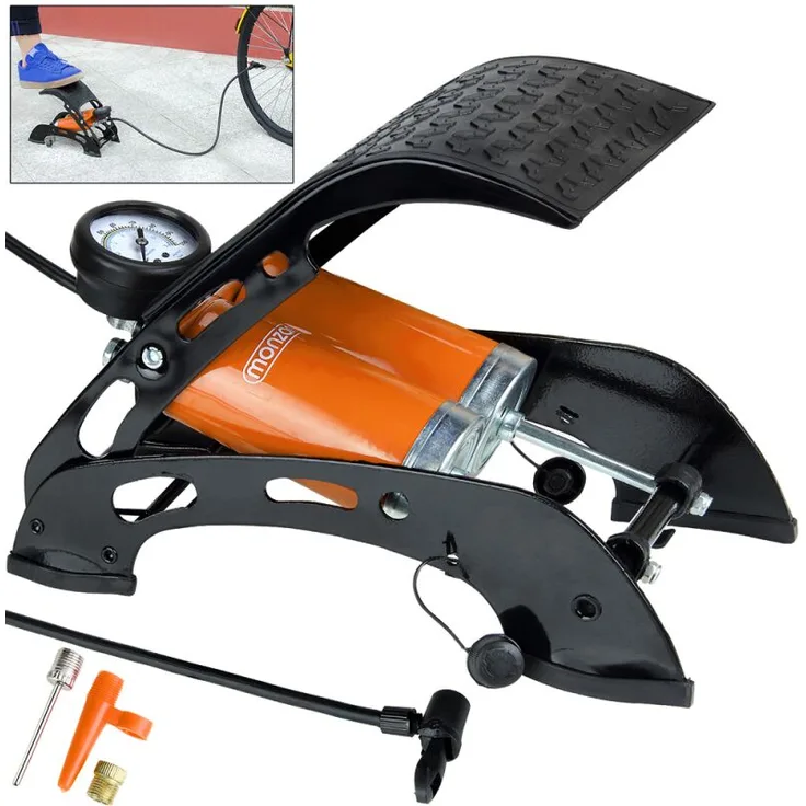 Deuba Doppel-Stahlzylinderkolben Fußpumpe Professional