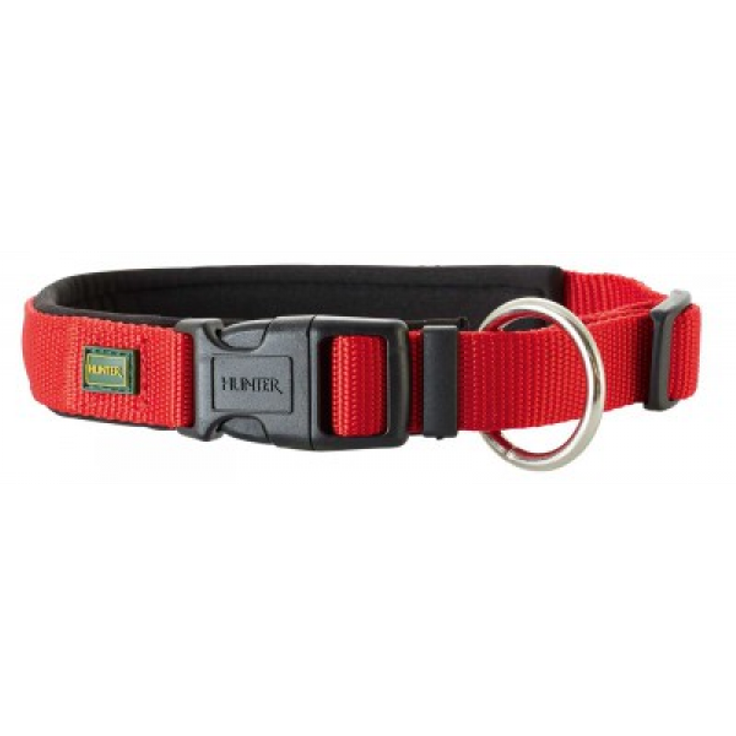Hunter Hunde-Halsung Neopren Vario Plus rot-schwarz M