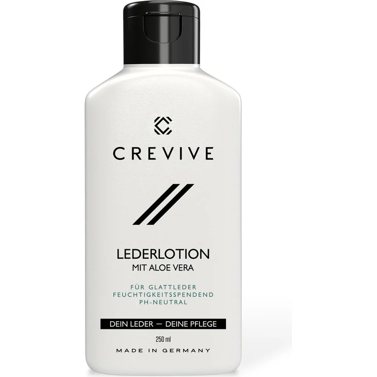 CREVIVE Lederpflege mit Aloe Vera schonende Lederlotion Made in Germany - Lederpflege Sofa - Lederpflege für Ledercouch - Lederpflege Auto - Ledersofa, Jacke, Schuhe, Tasche - 250 ml – Bild 1