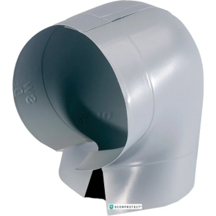 Scorprotect ® PVC Bogen 90 Grad hellgrau schwerentflammbar : für gedämmtes Rohr 18 mm x 20 mm Isolierstärke – Bild 2