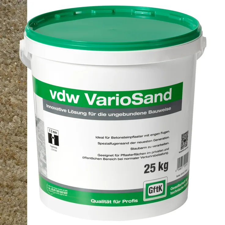 vdw VarioSand Fugensand für enge Fugen von 2-4 mm Natur 25 kg