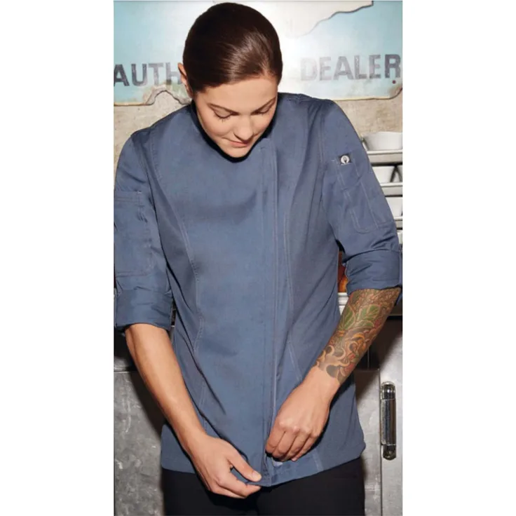 Chef Works Kochjacke Hartford blau Kochbekleidung Bäckerjacke Berufskleidung blau, S - Damen