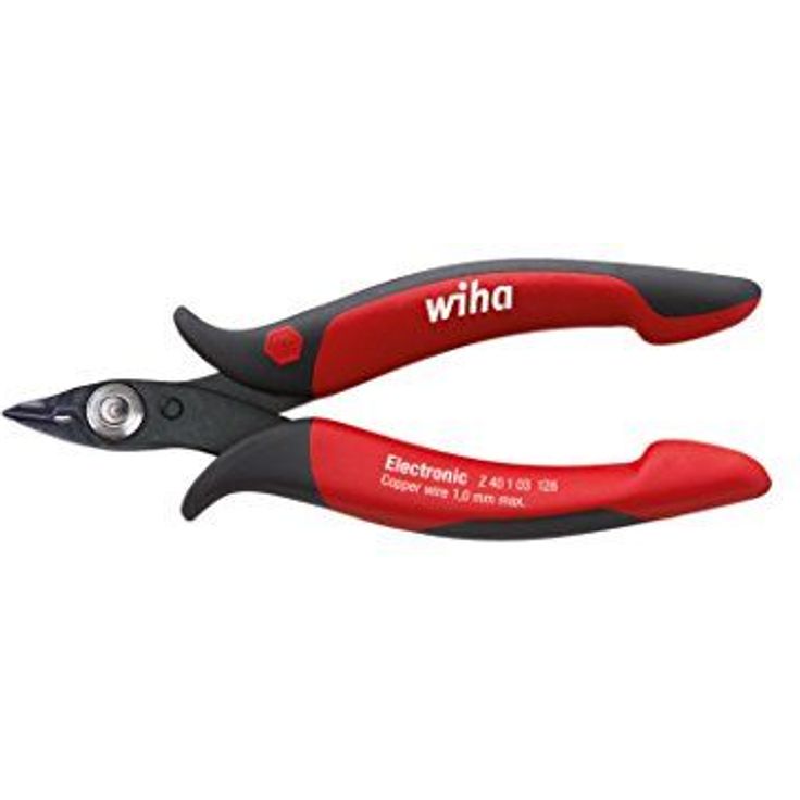 Wiha Präzisions Seitenschneider Elektronik klein (26813) breiter, spitzer Kopf ohne Wate 130mm I Mini Drahtschneider für Elektroinstallation