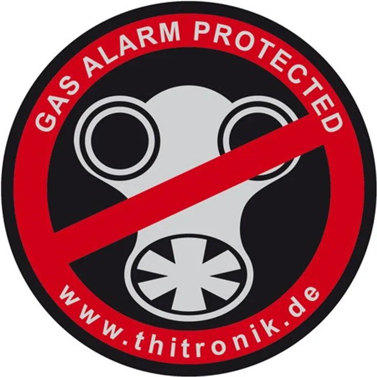 Thitronik 100941 Warnaufkleber -'-'GAS-ALARM PROTECTED-'-' 3 St.