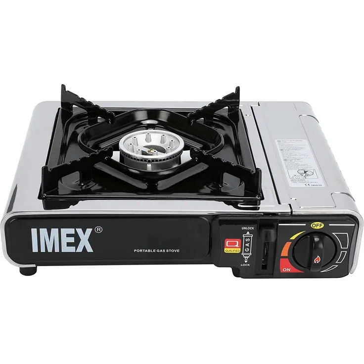Imex Tragbarer Gaskocher 2,2 kW, Kartuschen-Gaskocher, Campingkocher inkl. Tragekoffer