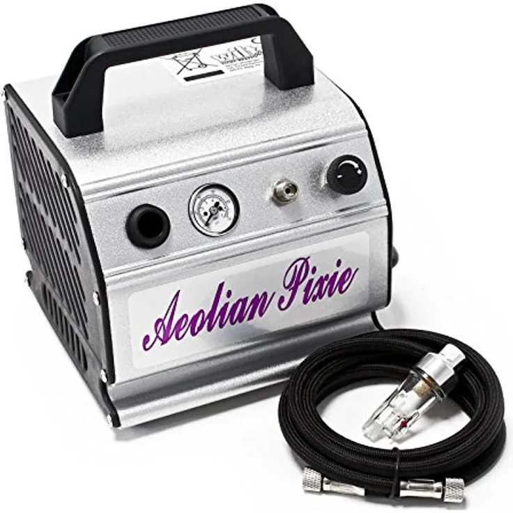 Wiltec - Airbrush Kompressor AS176 kompakt Airbrushkompressor 3 bar Einzylinder