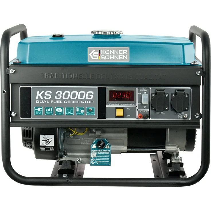 Könner & Söhnen - KS 3000 G Hybrid Stromerzeuger 3000 Watt, DUAL FUEL Benzin-LPG/Notstromaggregat, 2x16A (230V), 12V, Automatischer Voltregler(AVR), Ölmangelsicherung, – Bild 1