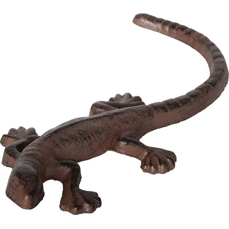 Esschert Design Gartenfigur, Skulptur Motiv Eidechse aus Gusseisen, Größe S, ca. 24 cm x 11 cm x 2,7 cm