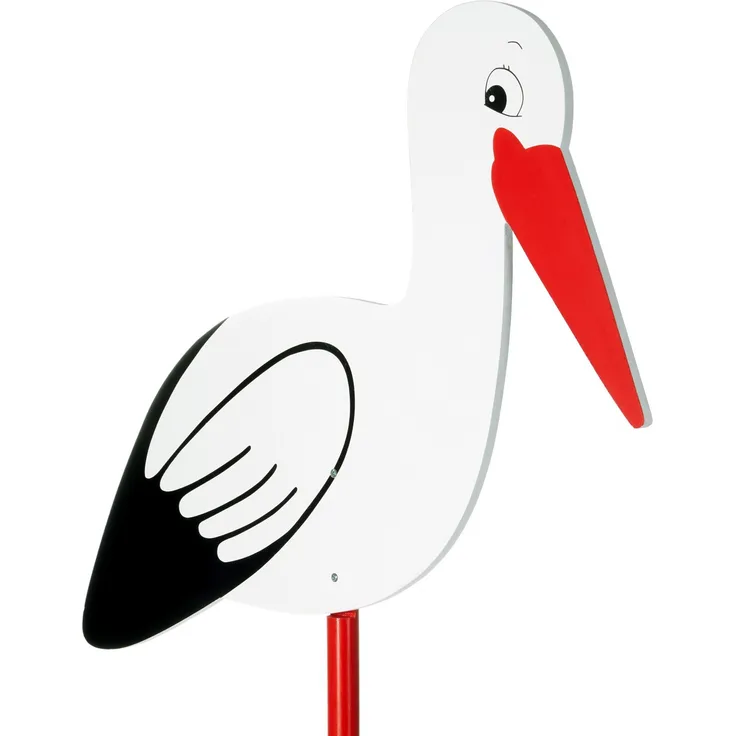 Großer Klapperstorch aus Holz zum Stecken für Innen und Außen