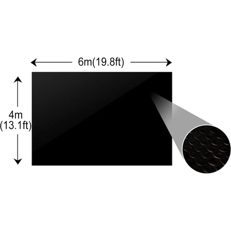 VidaXL Treibende Pool Solarfolie rechtecking 6 x 4 m Pools, Schwarz – Bild 4