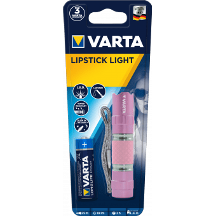 Varta - LED Taschenlampe - Lipstick Light - pink