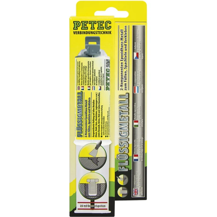 Petec 97425 Flüssigmetall 2K Epoxidharz-Metall - 25ml Tube - Doppelspritze - Preisvergleich – Bild 1