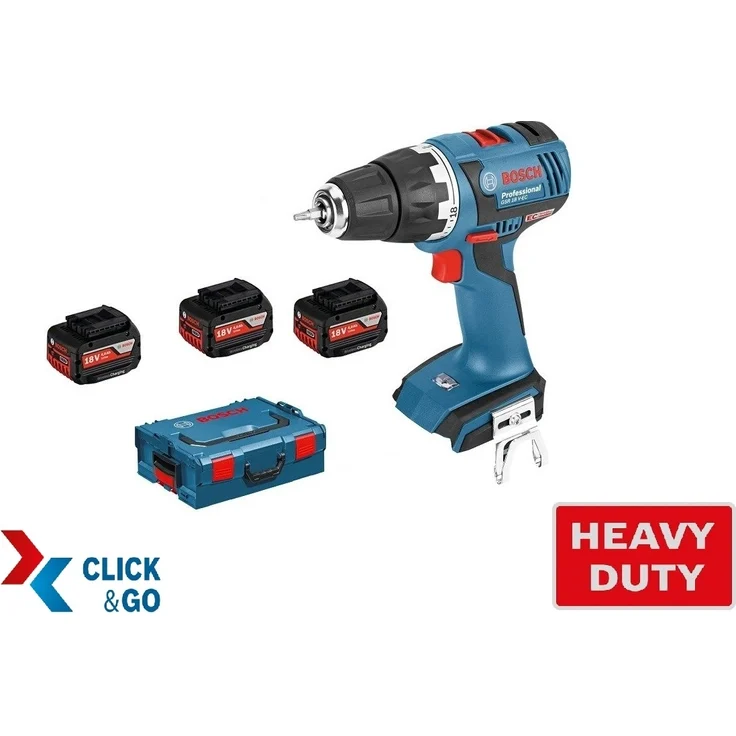 Bosch Professional 18V Akku Bohrschrauber GSR 18V-55 3x Akku 4,0 Ah in L-Boxx – Bild 2