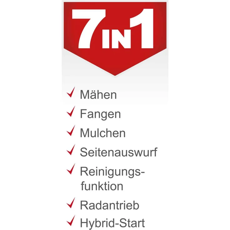 Scheppach MS150-46E Benzin Rasenmäher mit E-Start | 46cm Schnittbreite | Reinigungsfunktion | 55 Liter Fangkorb | Stahlgehäuse | 7-stufige Höhenverstellung | Mulchfunktion | Radantrieb | Seitenauswurf – Bild 12