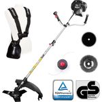 BRAST Motorsense Benzin 3.0 PS Rasentrimmer Freischneider Rasenmäher 2 in 1 Gerät inkl. Fadenspule Sägemesser Fugenbürste 52ccm TÜV geprüft - Preisvergleich