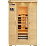 Artsauna Infrarotkabine Oslo – Triplex-Heizsystem Infrarotsauna - 2 Personen – LED-Farblicht, digitale Steuerung – Hemlock-Holz, 190 x 120 x 100 cm
