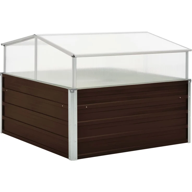 vidaXL Gewächshaus Braun 100 x 100 x 85 cm Verzinkter Stahl – Bild 6