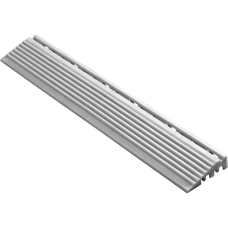 florco® Seitenteil für 40 x 40 cm Klickfliesen, weiss-alu, 40 x 6,2 x 1,8 cm, 4 Stück/Pack