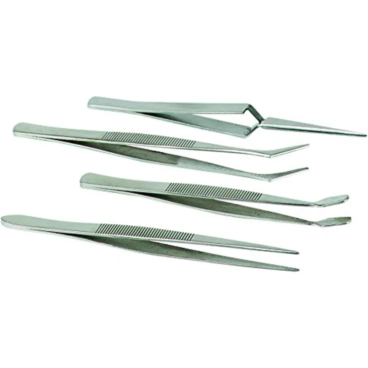 Pinzettenset, 4-teilig Ideal für alle filigranen Arbeiten an elektronischen Geräten (815550)