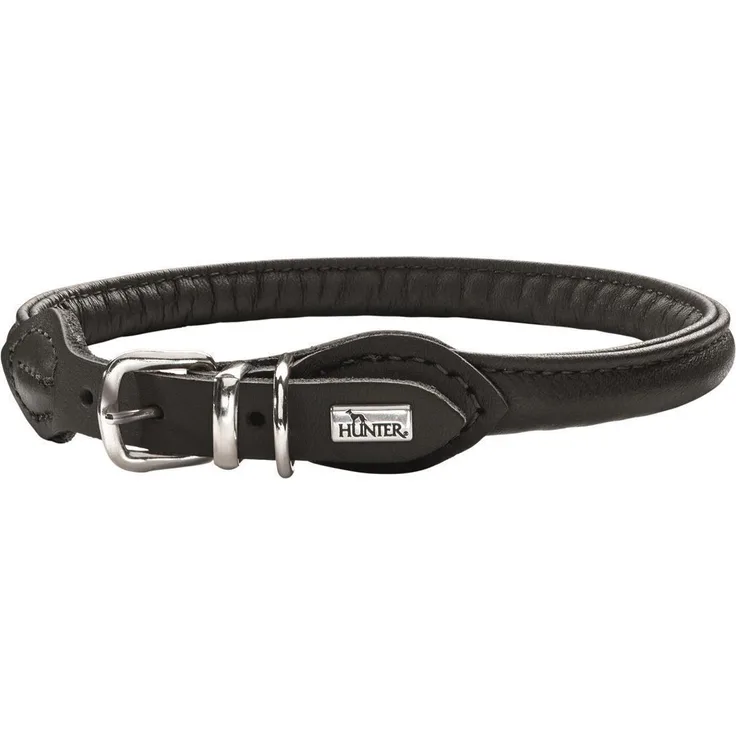 Hunter Hunde-Halsband Round & Soft schwarz XS-S