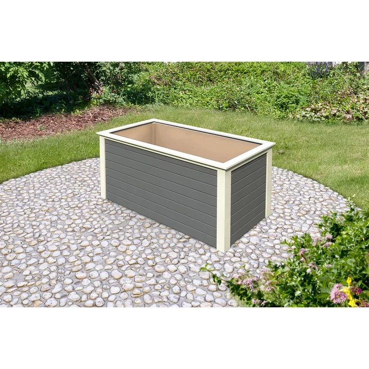 Karibu 28 mm Hochbeet 1 terragrau 2,03x1,05x0,92 m inkl. Gewindestange – Bild 1