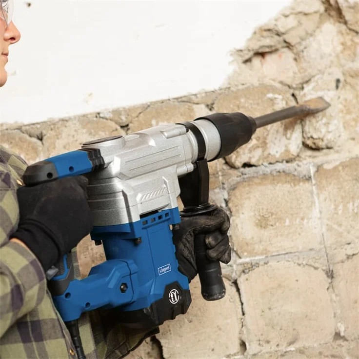 Scheppach 3in1 Bohrhammer DH1600Max, Bohren - Schlagbohren - Meißeln, Schlaghammer mit 1600W Leistung, 10 Joule Schlagkraft & 3800 BPM, SDS-Max-Spannsystem, inkl. Koffer, Spitzmeißel, Flachmeißel – Bild 2