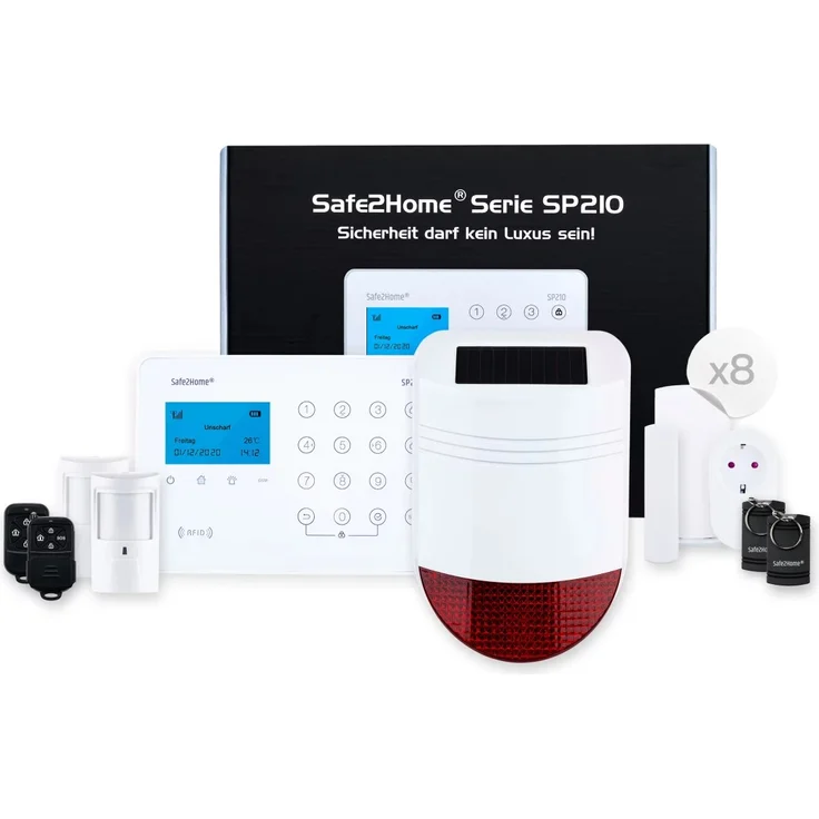 Safe2Home® Funk Alarmanlagen Großes Set SP210 mit Sabotageschutz – WIFI / GSM / SMS Alarmierung - Lichtsteuerung – Bild 2