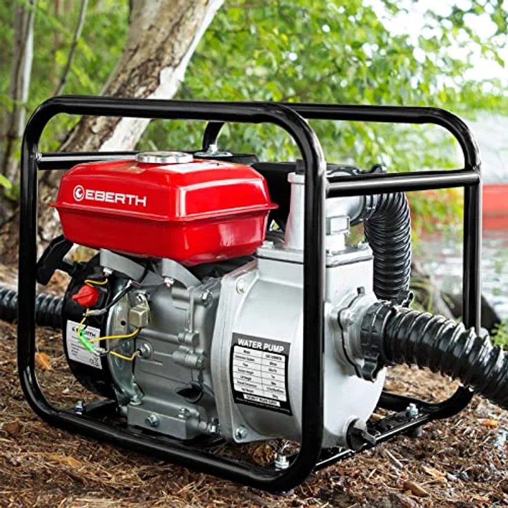 Eberth 2' Benzin Wasserpumpe (30.000 l-h, 5,5 PS Benzinmotor, 2 Zoll Anschluß, Seilzugstart) Motorpumpe – Bild 6