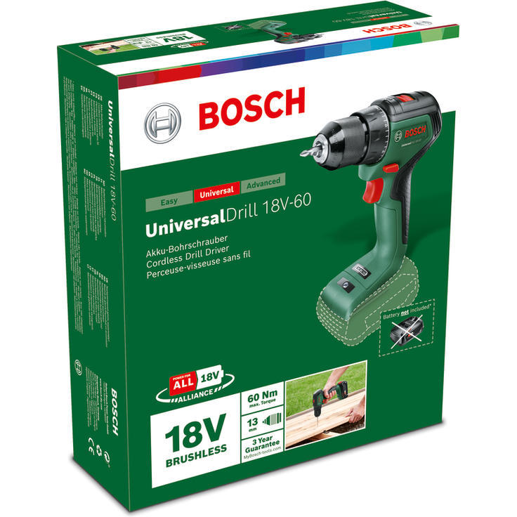 Bosch UniversalDrill 18V-60 06039D7000 Power for All 18V Akku-Bohrschrauber 2 Ah ohne Akku ohne Ladegerät im Karton – Bild 7