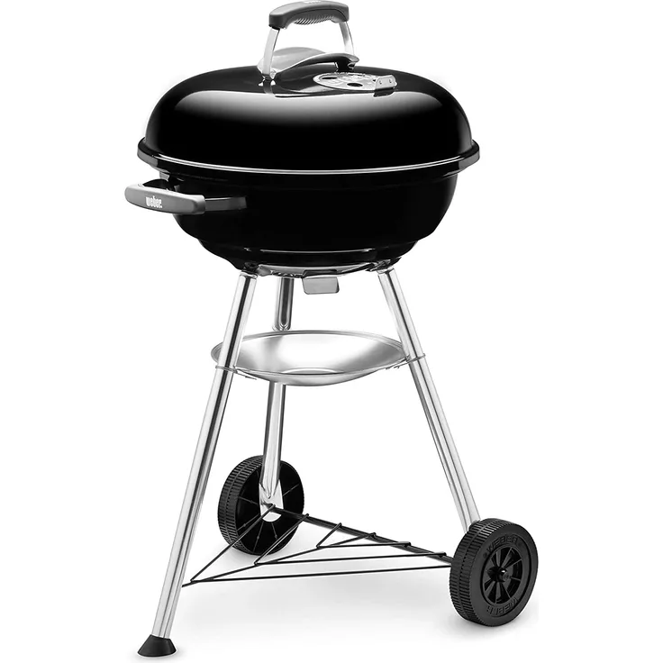 Weber 1221004 Holzkohlegrill Compact Kettle, Durchmesser 47 cm, Schwarz, Kugelgrill
