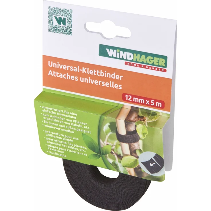Windhager Klettverbinder 12 mm x 5 m, schwarz – Bild 1