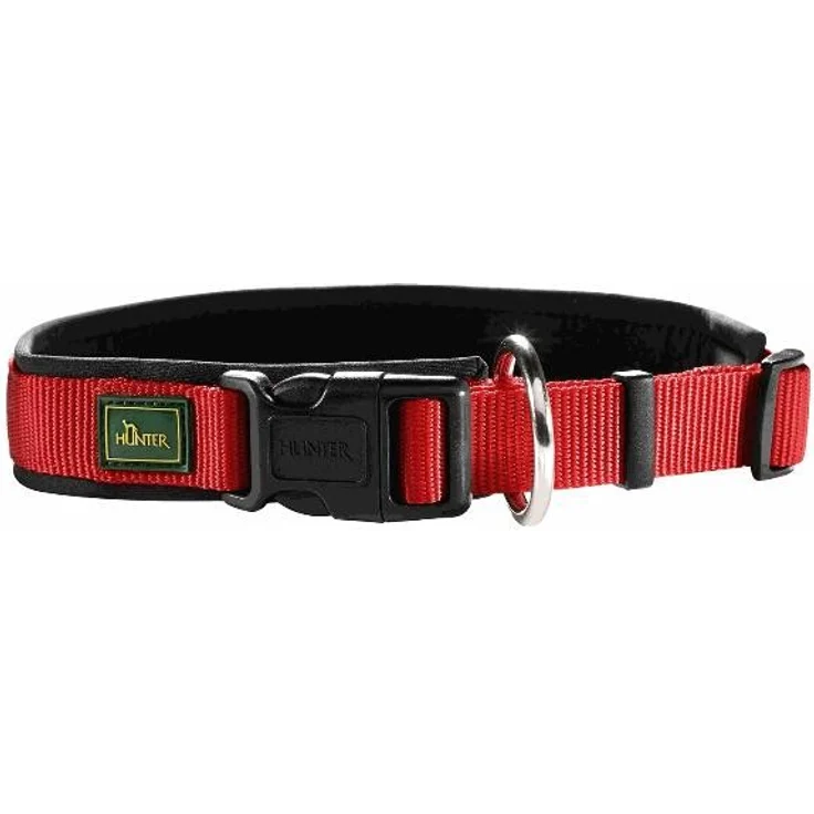 Hundehalsband Vario Plus Größe: Länge 45 - 50 cm ,Breite 2,0 cm,M-L, rot-schwarz – Bild 1