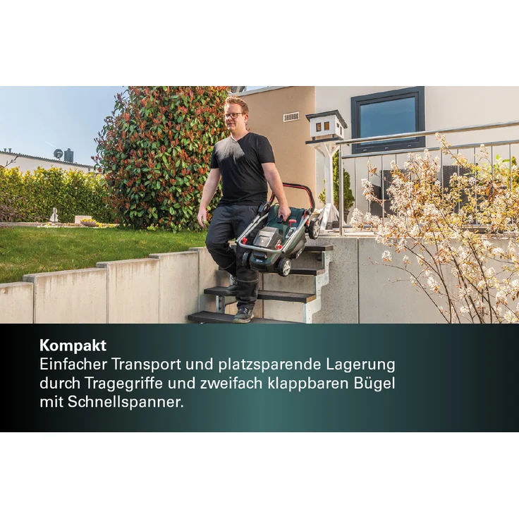 Metabo Akku Rasenmäher RM 36-18 LTX BL 36 (2x 18 Volt Li-Ion für Grundstücken bis 350 m², Schnittbreite: 36 cm, Mulchfunktion, bürstenloser Motor) ohne Akku und Ladegerät, im Karton – Bild 7