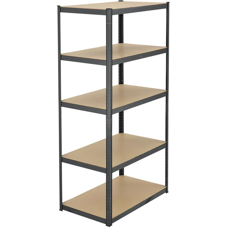 Juskys Lagerregal Basic 200x100x60 cm Schwerlastregal mit 5 Böden – max. 875 kg - Metall grau - Regale Kellerregal Metallregal – Bild 8