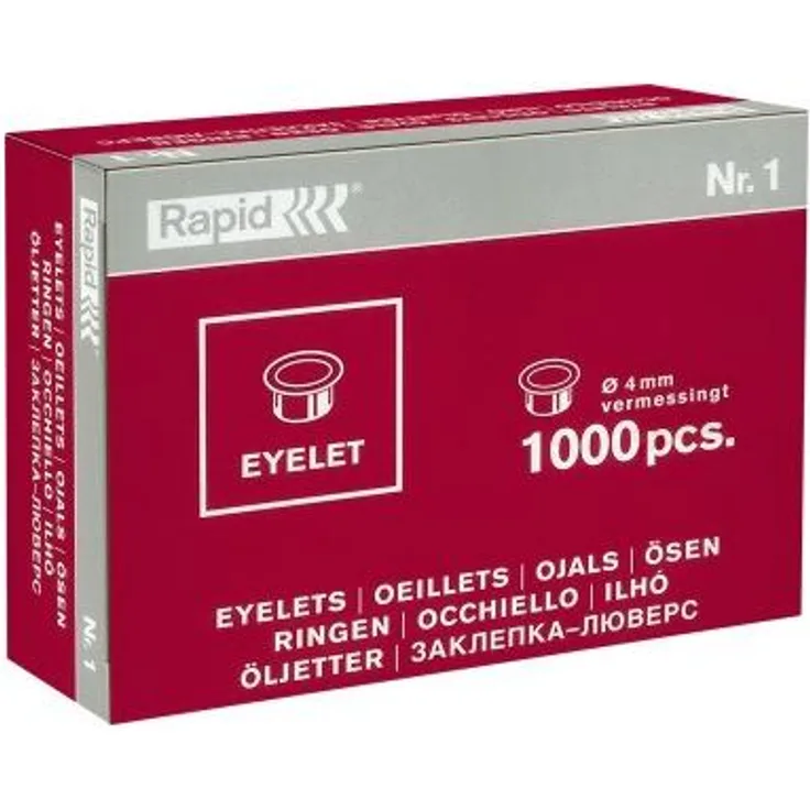 Rapid Ösen Nr. 1 für Ösenzange Bates Ösautomat messing VE=1000 Stück