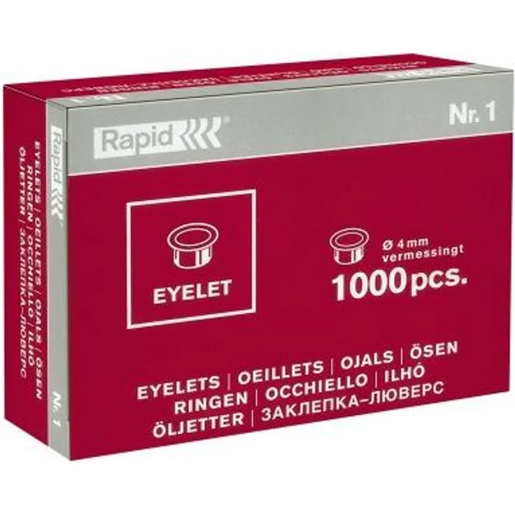 Rapid Ösen Nr. 1 für Ösenzange Bates Ösautomat messing VE=1000 Stück