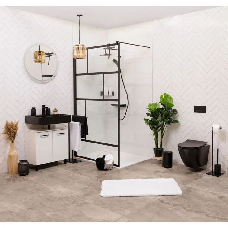 Waschtisch Prag Matt Schwarz, 50 cm