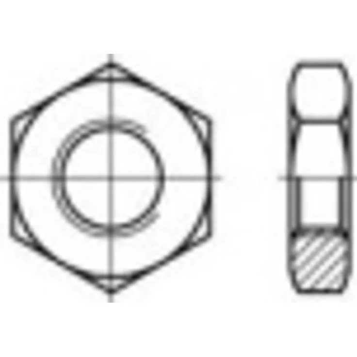 TOOLCRAFT 106838 Sechskantmuttern M5 DIN 439 Stahl galvanisch verzinkt 100St.